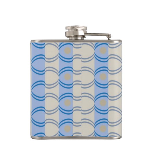 Candystripe Blau auf lagertan Flachmann (Rückseite)