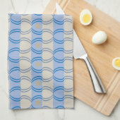 Candystripe Blau auf lagertan Handtuch (Viertel Falte)