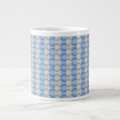 Candystripe Blau auf lagertan Jumbo-Tasse (Vorderseite)
