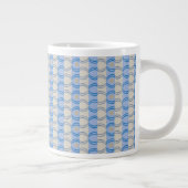 Candystripe Blau auf lagertan Jumbo-Tasse (Rechts)
