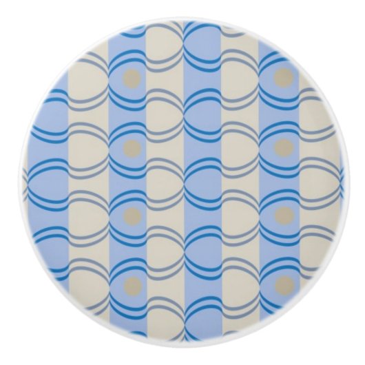 Candystripe Blau auf lagertan Keramikknauf (Vorderseite)