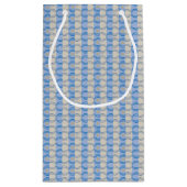 Candystripe Blau auf lagertan Kleine Geschenktüte (Rückseite)