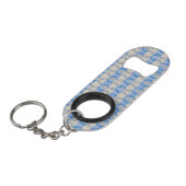 Candystripe Blau auf lagertan Mini Flaschenöffner (Vorderseite Schrägansicht)