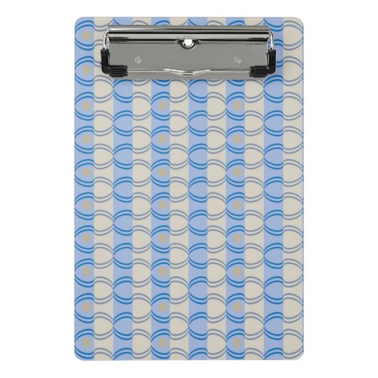 Candystripe Blau auf lagertan Mini Klemmbrett (Vorderseite)