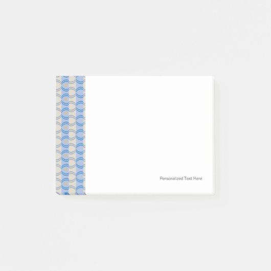 Candystripe Blau auf lagertan Post-it Klebezettel (Vorderseite)