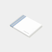 Candystripe Blau auf lagertan Post-it Klebezettel (angewinkelt)