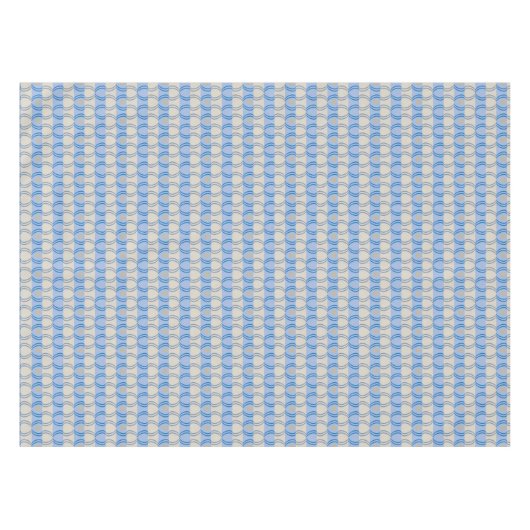 Candystripe Blau auf lagertan Tischdecke (Vorderseite (Horizontal))