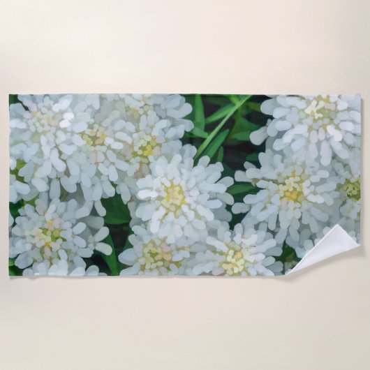Candytuft White Blume Graphic Strandtuch (Vorderseite)