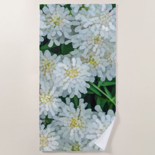 Candytuft White Blume Graphic Strandtuch (Vorderseite)