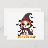 candyween - cat Hexenhalloween Postkarte (Vorne/Hinten)