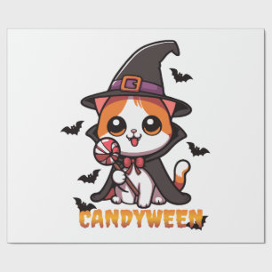 candyween - Katzenhexe Halloween Geschenkpapier
