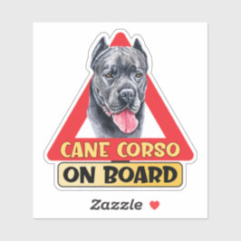 Cane Corso an Bord Mastiff Hund rotes Verkehrszeic Aufkleber