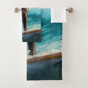 Cane Corso Beach Surfgrafik Badhandtuch Set