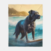 Cane Corso Beach Surfgrafik Fleecedecke (Vorderseite)