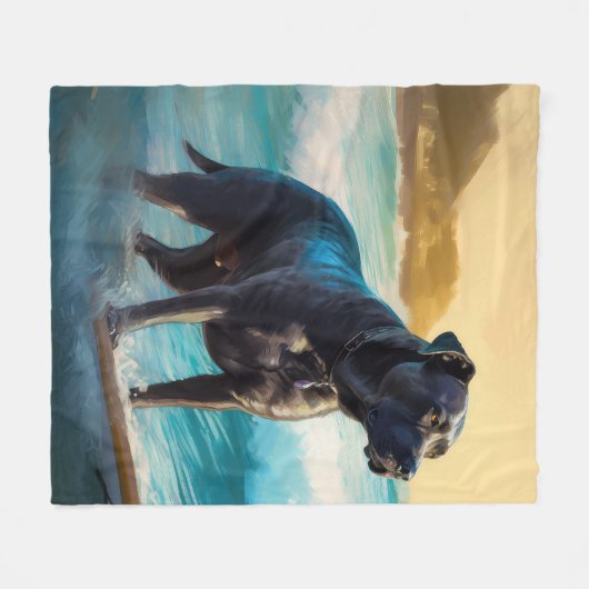 Cane Corso Beach Surfgrafik Fleecedecke (Vorderseite (Horizontal))