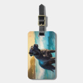 Cane Corso Beach Surfgrafik Gepäckanhänger (Vorderseite vertikal)