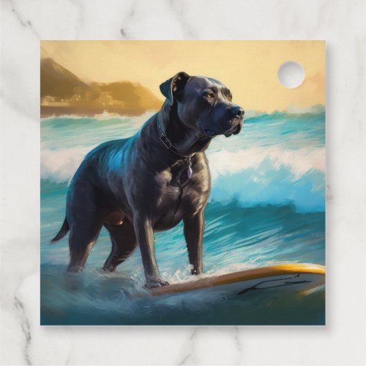 Cane Corso Beach Surfgrafik Geschenkanhänger (Rückseite)