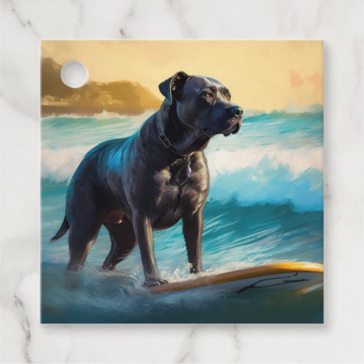 Cane Corso Beach Surfgrafik Geschenkanhänger (Vorderseite)