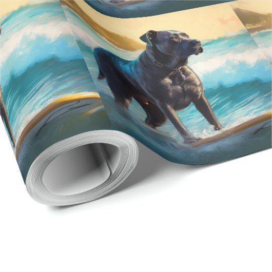 Cane Corso Beach Surfgrafik Geschenkpapier (Rolleneckpunkt)