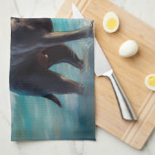 Cane Corso Beach Surfgrafik Geschirrtuch (Viertel Falte)