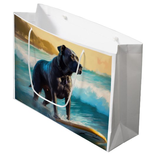 Cane Corso Beach Surfgrafik Große Geschenktüte (Vorderseite Schrägansicht)