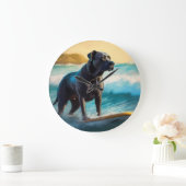 Cane Corso Beach Surfgrafik Große Wanduhr (Zuhause)