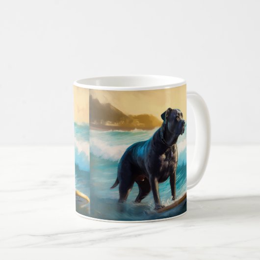 Cane Corso Beach Surfgrafik Kaffeetasse (VorderseiteRechts)