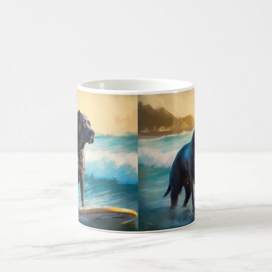 Cane Corso Beach Surfgrafik Kaffeetasse (Mittel)