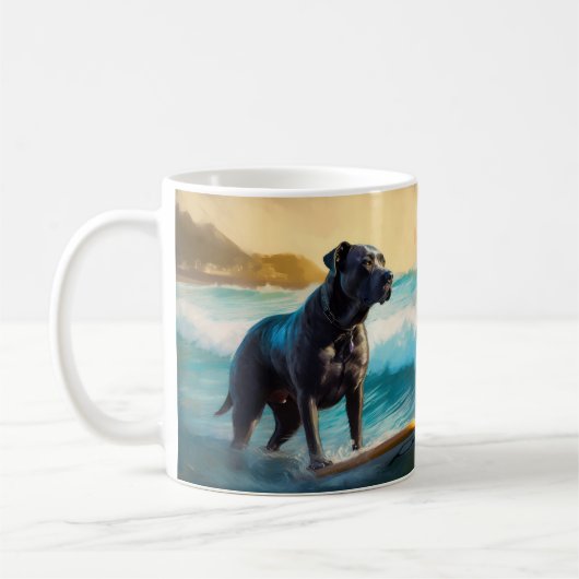 Cane Corso Beach Surfgrafik Kaffeetasse (Links)