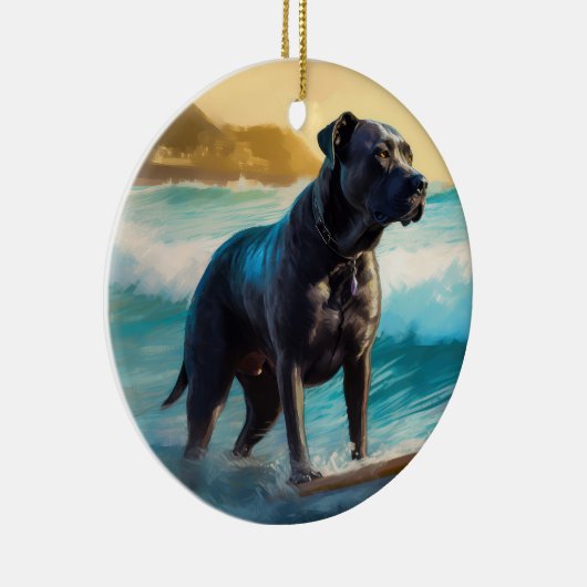 Cane Corso Beach Surfgrafik Keramik Ornament (Rechts)