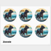 Cane Corso Beach Surfgrafik Runder Aufkleber (Blatt)