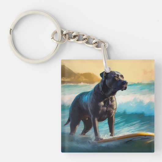 Cane Corso Beach Surfgrafik Schlüsselanhänger (Vorderseite)