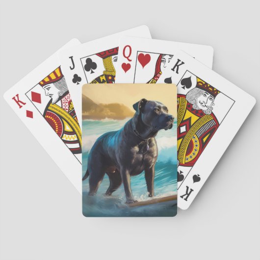 Cane Corso Beach Surfgrafik Spielkarten (Rückseite)