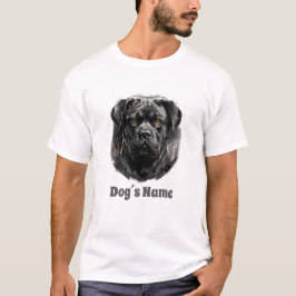 Cane Corso Black und White Portrait Silhouette T-Shirt