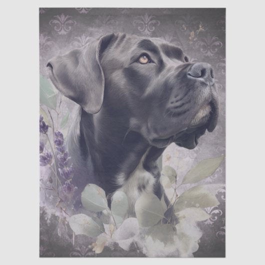Cane Corso Blumenhund Seidenpapier (Vorderseite)