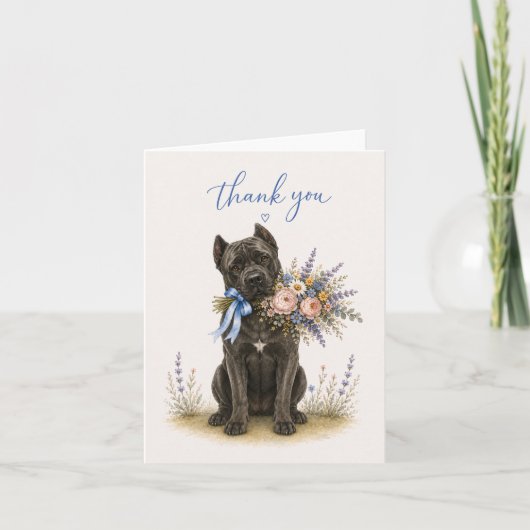 Cane Corso Blumenstrauß Danke (Vorderseite)