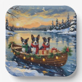 Cane Corso Christmas Boat Holiday Pappteller (Vorderseite)
