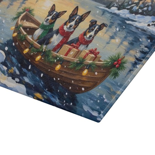Cane Corso Christmas Boat Holiday Schneidebrett (Ecke)