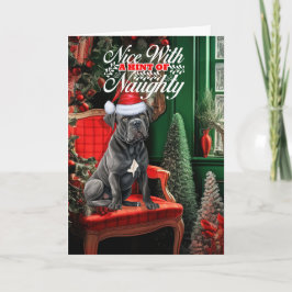 Cane Corso Christmas Dog Naughty oder Nice Feiertagskarte