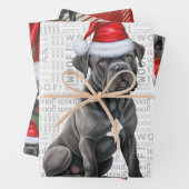 Cane Corso Christmas Dog Red Green Kariert Geschenkpapier Set (Beispiel)