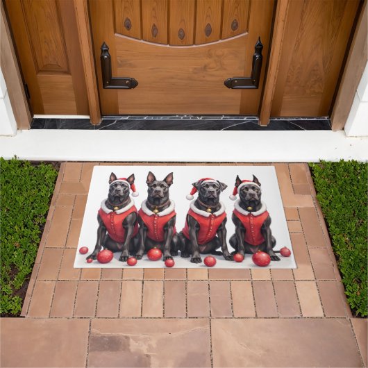 Cane Corso Christmas Dress Santa Hat Fußmatte (Außenbereich)