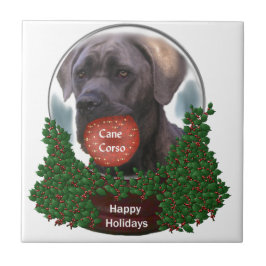 Cane Corso Christmas Fliese