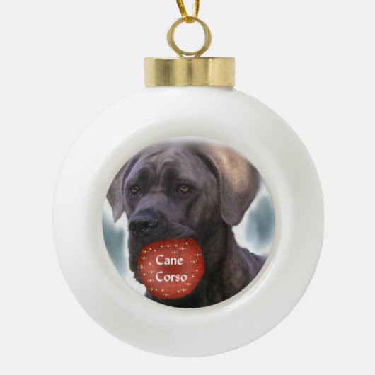 Cane Corso Christmas Keramik Kugel-Ornament (Vorderseite)
