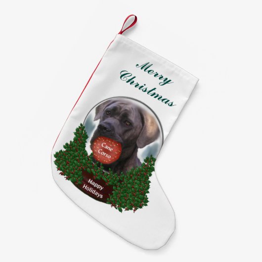 Cane Corso Christmas Kleiner Weihnachtsstrumpf (Vorderansicht (hängend))
