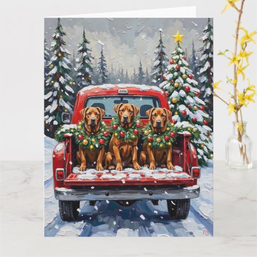 Cane Corso Christmas Red Truck Holiday Karte (Gelbe Blume)