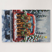 Cane Corso Christmas Red Truck Holiday Puzzle (Horizontal)