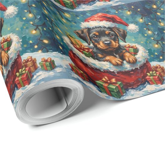 Cane Corso Christmas Santa Bag Adventure Geschenkpapier (Rolleneckpunkt)