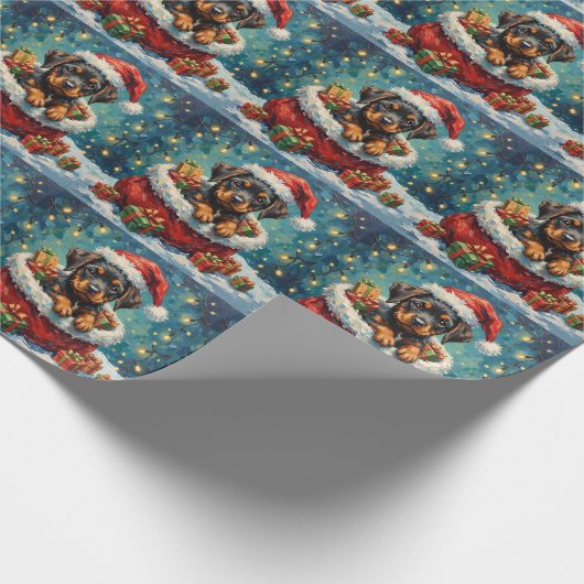 Cane Corso Christmas Santa Bag Adventure Geschenkpapier (Ecke)