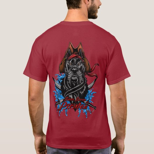 Cane Corso, der Captain der Pirate T-Shirt (Rückseite)