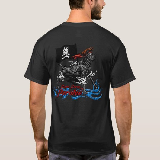 Cane Corso, der Kapitän des Piratenschiffs T-Shirt (Rückseite)